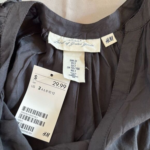 H&M L.O.G.G. Women Gray Casual Tunic Dress Size 2 - Picture 7 of 7